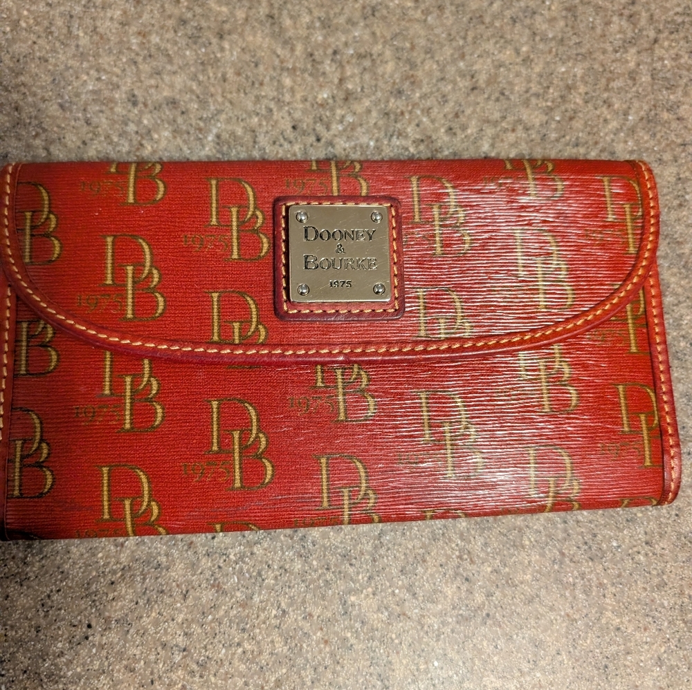 Dooney & Bourke Red and Gold Wallet